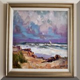 A02. Robert Charles Gruppe seascape. Oil on canvas. 16” x 20” - $1250 